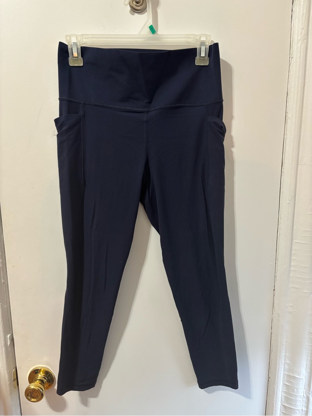 Athleta High-Rise Navy Active Leggings with Side Pockets